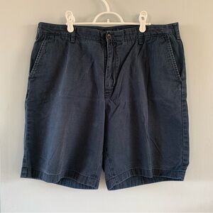 Nautica Shorts Classic Fit Blue 100% Cotton Mens Size 38 Flat Front Chinos